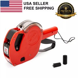 Motex Genuine Motex MX-5500 New Version 1 Line 8 Digits Price Tag Gun w Labels & Ink - Red