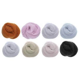 sourcing map Needle Felting Wool, 2.82oz Natural Fibre Wool Roving Yarn Wool Felting Supplies for Needle Felting Yarn DIY Handcraft, 8 Colors, 10g/pack