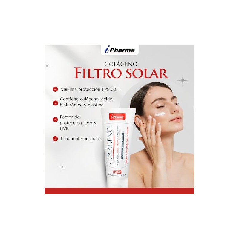 Protector Solar en crema con Colágeno tono mate FPS 50+