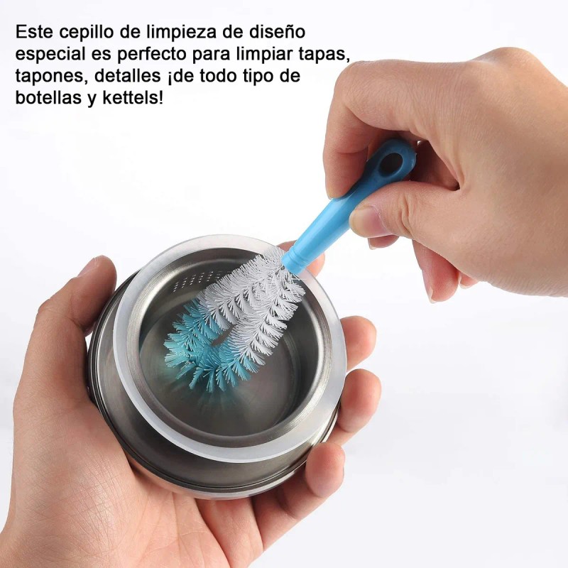 Set De 8 Cepillos De Limpieza Botellas Termos Bote Biberones