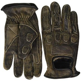 Bikers Gear Australia Premium Soft Fit Leather Classic Roadster Motorcycle Gloves, Brown, Size M