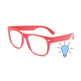 OWL KIDS BLUE LIGHT GLASSES RED ANTI BLUE RAY CLEAR LENS GAMING COMPUTER WITH TESTER