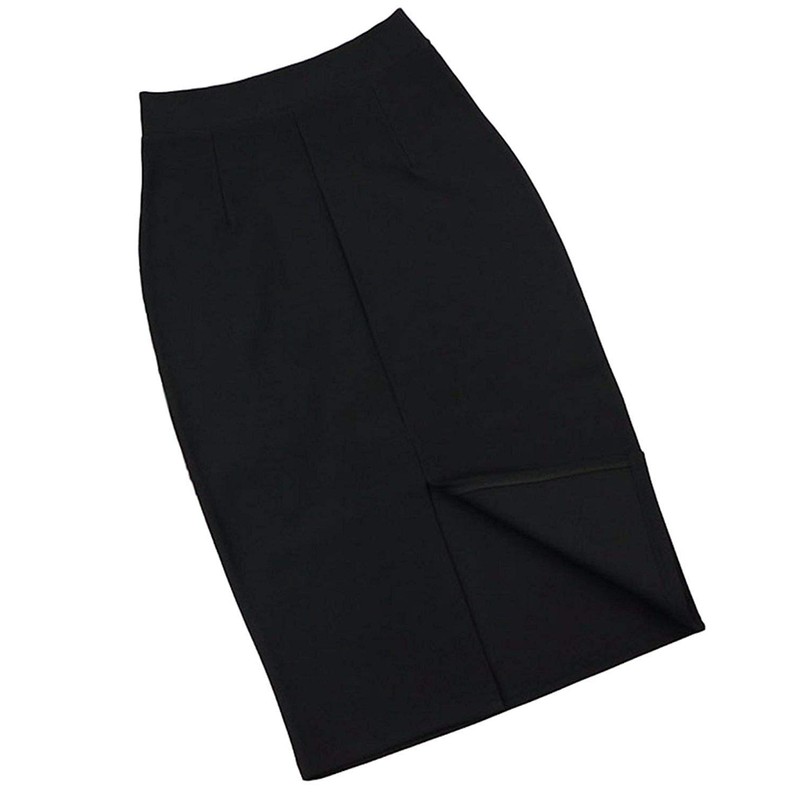 Haveli Women's Simple Tight Pencil Skirt, Below Knee Length, Slit,