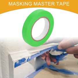 Partuto 1 Pc 0.8 Inches x 54.7 Yards Universal Painters Tape - DIY Car Auto Paint for Masking Tape No Residue - Crepe Paper Green