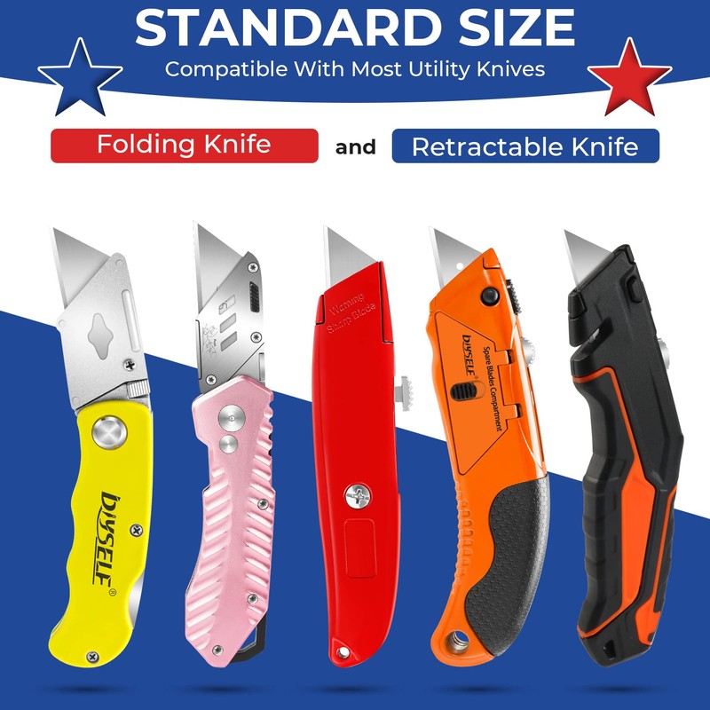 DIYSELF Utility Knife Blades - 200-Pack Sk5 Steel, Box Cutter