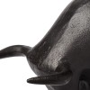 Homeroots Black Cast Aluminum Raging Bull Decor Piece