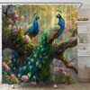 MSAYNFG Peacock Shower Curtain Beautiful Birds Floral Branches Wildlife Animal