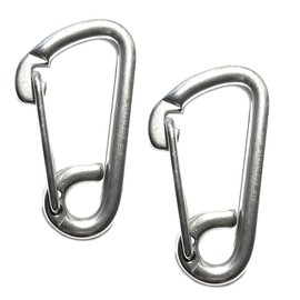 2 Pieces Stainless Steel 316 Spring Hook Carabiner 5/16" Marine Grade Safety Clip