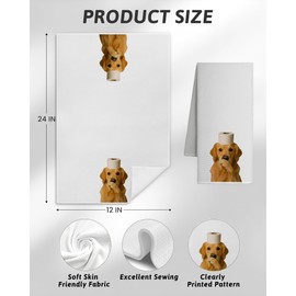 FGFK Funny Golden Retriever Bathroom Hand Towels, Gifts for Golden Retriever Lovers, Funny Dog Hand Towels, Dog Bathroom Decor, 16x24 Inch