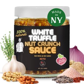 SAUCE UP Trio-Nut Crunch Sauce with White Truffle | Crunchy Roasted Almonds, Peanuts & Sunflower Seeds | Nutty, Bold & Umami-Rich Truffle Flavor | Vegan, Keto, Non-GMO, Gluten-Free, No MSG | 1 Pack