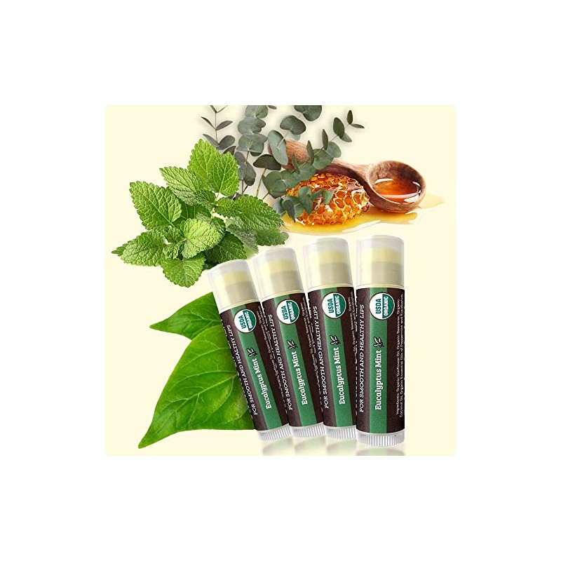 Bálsamo labial orgánico USDA de Earth's Daughter, paquete de 4