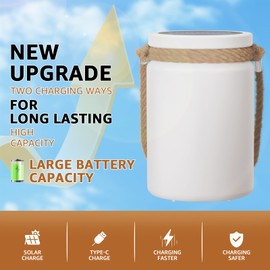 uuffoo Solar Table Lamp Lantern LED Outdoor Cordless IP44 RGB and Warm White Dimmable for Patio Camping Restaurant Terrace​​