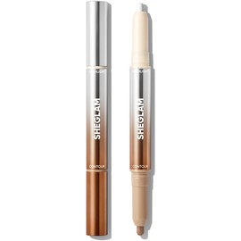 SHEGLAM Lápiz 2 En 1 Para Contorno E Iluminador De Nariz Fine Line, Crema Bronceadora E Iluminador En Barra De Larga Duración Y Resistente Al Agua - Buff Crema Bronceadora e Iluminador en Barra, Larga Duración, Resistente al Agua, Textura Cremosa