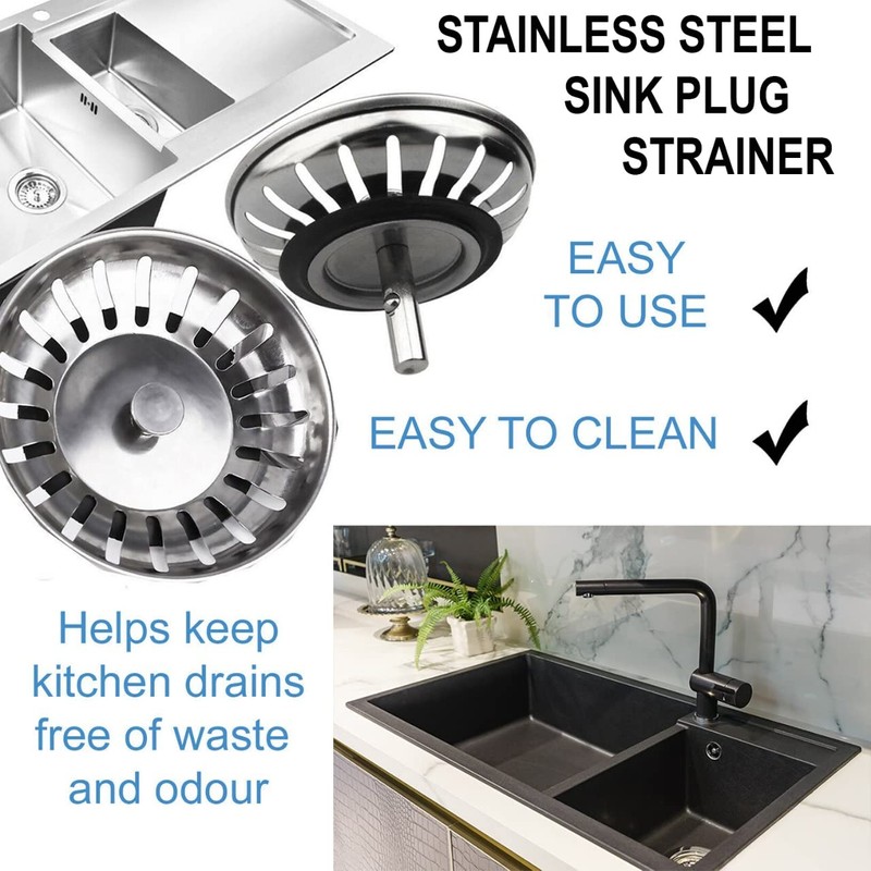 ebuyerfix Kitchen Sink Strainer Plug, Stainless Steel Sink Protector Waste