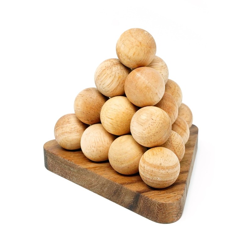 Cannonball Pyramid Puzzle - Premium Wooden Brainteaser Puzzle Gift -