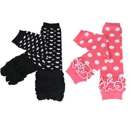 Wrapables Colorful Baby Leg Warmers (Set of 2) - Hearts & Dots
