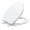 Toilet Seat,17 Inch Round Toilet Seat with Quiet-Close, Full-Flat Quick-Release