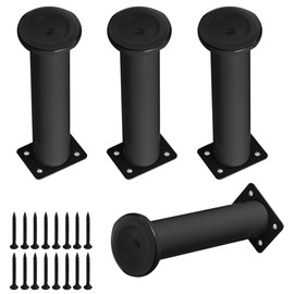 KIMCHUL 4 Pcs Furniture Legs, Metal Cabinet Legs,Adjustable Furniture Support Feet for Kitchen Shelves Sofa Table Chair Desk Cupboard Furniture Adjustable Legs Feet Foot (4, 7.08-12.2 inch)