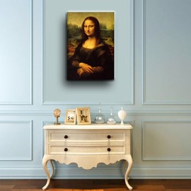 Niwo Art (TM - Mona Lisa, by Leonardo Davinci, Oil Painting Reproduction - Giclee Wall Art for Home Decor, Gallery Wrapped, Stretched, Framed Ready to Hang (30"x20"x1.5")