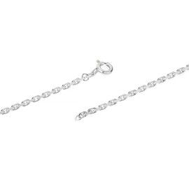 NKlaus Solid Anchor Chain Necklace 925 Silver Chain Diamond-Coated 1.3 mm Wide, Sterling Silver