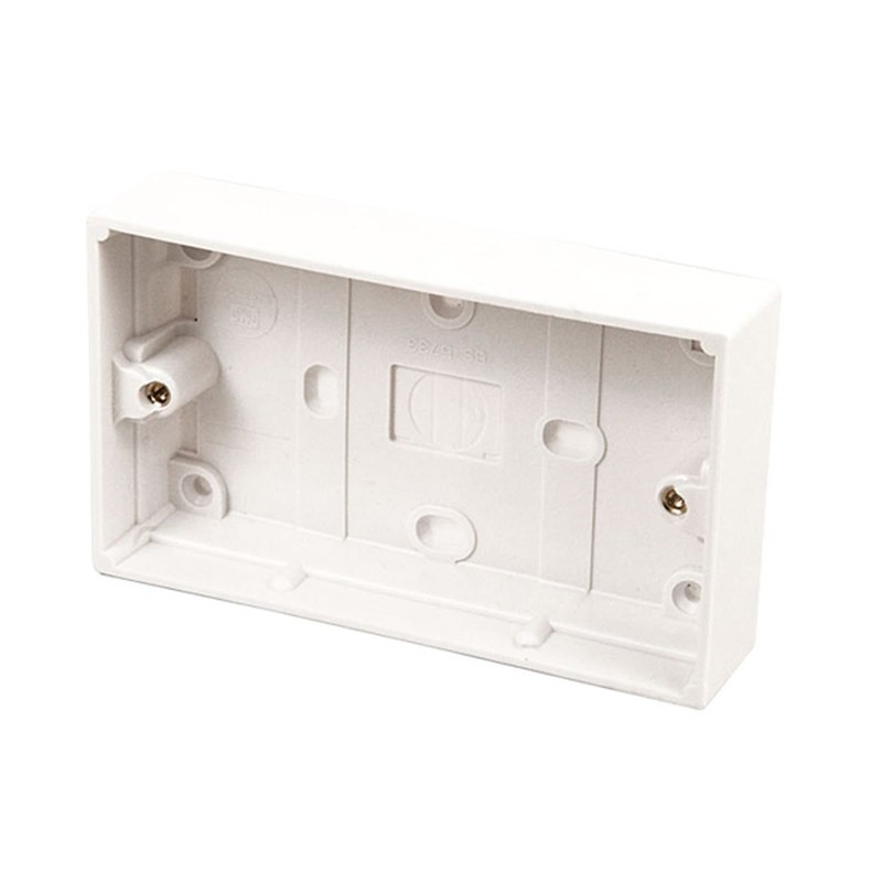 kenable Surface Mount Back Box Pattress Box 2 Gang 25mm