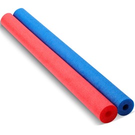 Hanaive 2 Pack 55 Inch x 3.5 Inch Jumbo Pool Noodles Floating Pool Noodles Foam Tube Extra Large Hollow Swim Noodles Floats Heavy Duty for Adults Swimming Craft Projects(Blue, Red)