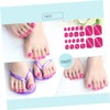 Ipetboom 5pcs Press on Toenail Tips False Toe Nail Fake