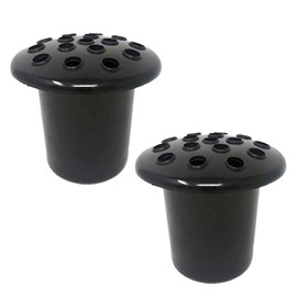 Caliko-Grave Flower Holders Set of 2x Black, Memorial Vases for Graves Strong Plastic Grave Flower Pots Insert in Grave-side, Grave Vase for Grave Decorations