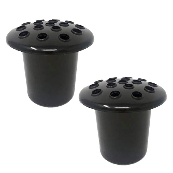 Caliko-Grave Flower Holders Set of 2x Black, Memorial Vases for