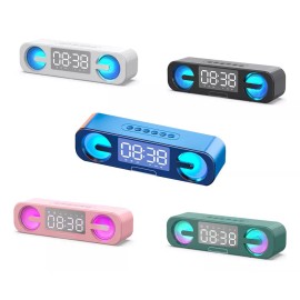 EGTMA Reloj Despertador Con Alarma Radio Bocina Con Luz Bluetooth