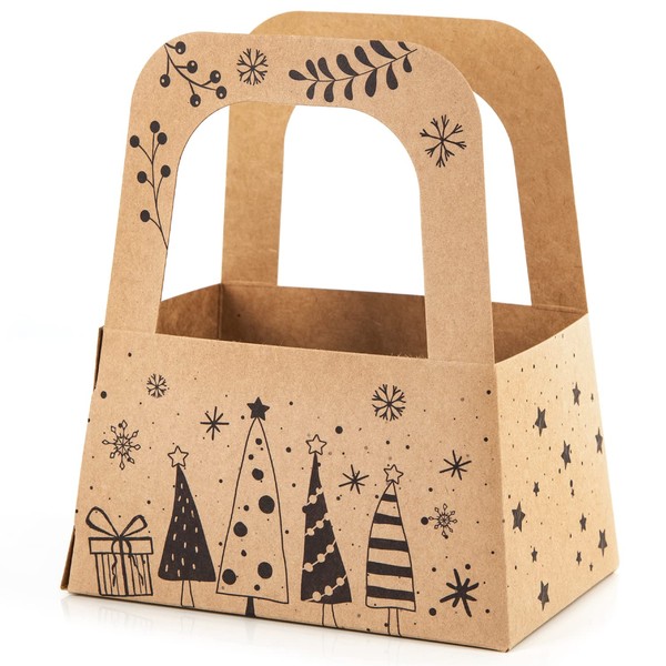 Logbuch-Verlag 25 Christmas Boxes with Handle Packaging Gift Employee Customer