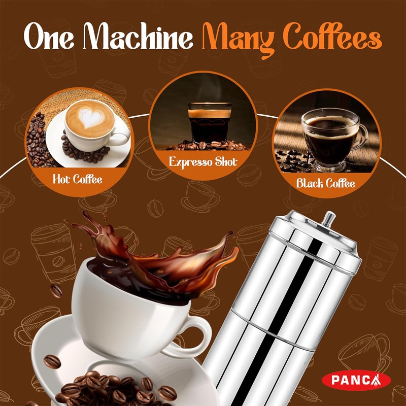PANCA Stainless Steel Filter Coffee Maker Machine, Big Size, 6-8