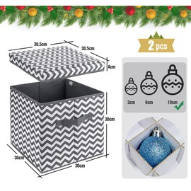 Anstore Christmas Ball Storage Container with Dividers, 166 Compartment Ornament Storage Box，Christmas Containers with Lids Designed for Delicate Christmas Decorations-Tear Proof Non-woven（2PCS）