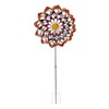 Outdoor 3D Windmill Colourful Exquisite Metal Wind Spinner with Ground