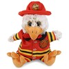 DolliBu Sitting Rooster Firefighter Stuffed Animal with Name Personalization -