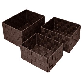 Lashuma Pack of 3 empty shelf boxes, basket sizes: 24 x 18 x 14 cm, 21 x 16 x 12 cm and 19 x 14 x 10 cm, bathroom baskets, in 5 colours
