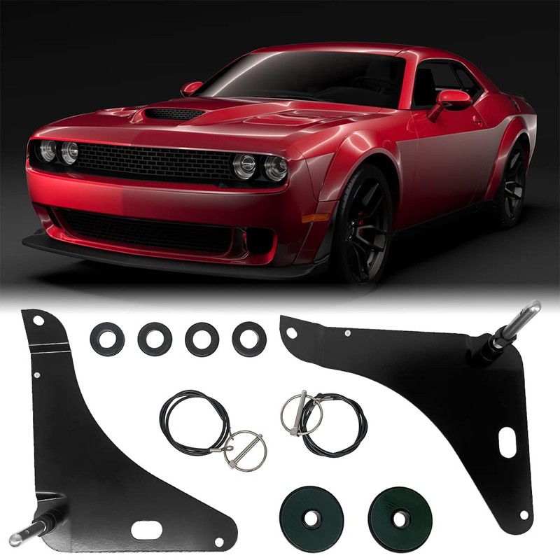 MADAT Hood Pin Kit Fit for Dodge Challenger 2008-2016 Stainless