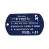 Soccer Stainless Steel-Blue Dog Tag Necklace-Phil 4:13 (4 Pack)