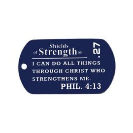 Soccer Stainless Steel-Blue Dog Tag Necklace-Phil 4:13 (4 Pack)
