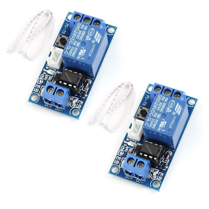 HiLetgo 2pcs 24V Single Bistable Self-Locking Relay Module Push to