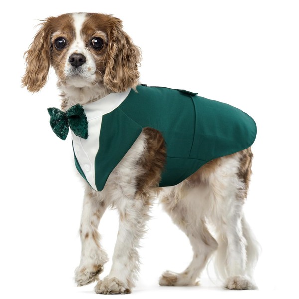Dog Tuxedo with Detachable Bow Tie, Well-Tailored Dog Wedding Attire