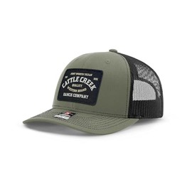 Cattle Creek Ranch Richardson 112 Trucker Hat - Premium Adjustable Snapback Hat-OSFM-Loden/Black