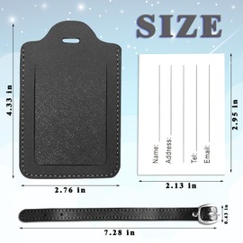 Anntry Luggage Tag, Suitcase Tag with Address Label, PU Leather Travel Suitcase Tags, Name Plate ID Label for Business Trip, Air Travel, Couples, Wedding, Travel Gift