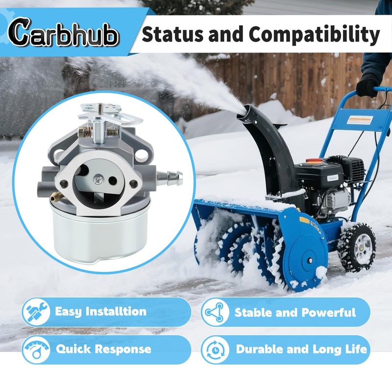 Carbhub 640052 Carburetor for Tecumseh HMSK80 HMSK90 HMSK100 LH318SA LH358SA