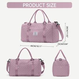 Gym Bag for Women Mens,Small Travel Duffle Bags with Shoe Compartment Carry On Weekender Bag with Toiletry Bag Weekend Overnight Bag Sports Gym Tote Bags Swimming Yoga Workout Purple