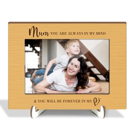 Mom Memories Gifts Picture Frames Condolences Remembrance Photo Frames Sympathy Bereavement Gifts for Loss of Loved One Mom Mother Wood Frame Table Top Display 4x6 Photo Living Room Decorations -037