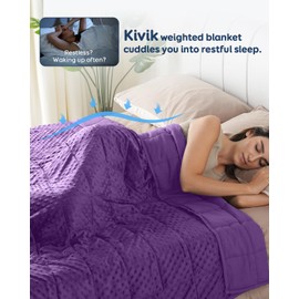 Kivik Minky Dot Weighted Blanket for Adults, 12 lbs Breathable Heavy Throw Blankets, Ultra Soft Cooling Weighted Comforter, Machine Washable, 48"x72" Twin, Purple
