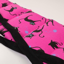 Organic Spelt Cushion 7 Chamber with Ribbon 65 x 15 Cat Pink Heat Belt Long Cushion for Tying Back