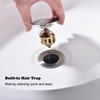 Jincrop Bathroom Sink Drain Brushed Nickel with Overflow, Pop Up