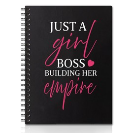 QYUVK Just A Girl Boss Building Her Empire Hardcover 160 Pages Blank Spiral Notebooks, Boss Lady Notebook, Boss Lady Gifts, New Business Owner Gift, Women Entrepreneur Gift, New Job Gift